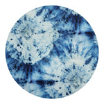 White And Blue Tie Dye Print Round Blanket