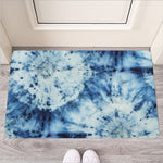 White And Blue Tie Dye Print Rubber Doormat