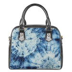 White And Blue Tie Dye Print Shoulder Handbag