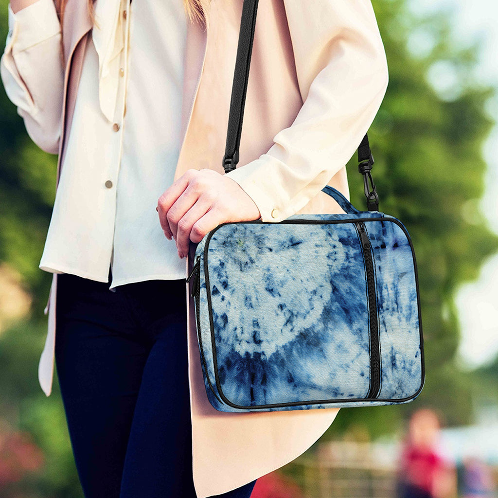 White And Blue Tie Dye Print Shoulder Strap Bible Bag