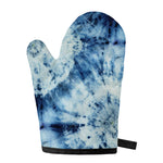 White And Blue Tie Dye Print Single Oven Mitt