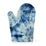 White And Blue Tie Dye Print Single Oven Mitt