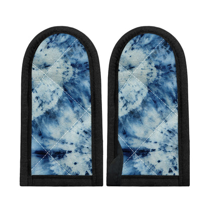 White And Blue Tie Dye Print Skillet Handle Cover