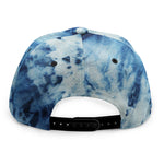 White And Blue Tie Dye Print Snapback Cap