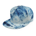 White And Blue Tie Dye Print Snapback Cap