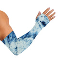 White And Blue Tie Dye Print Sun Protection Arm Sleeves