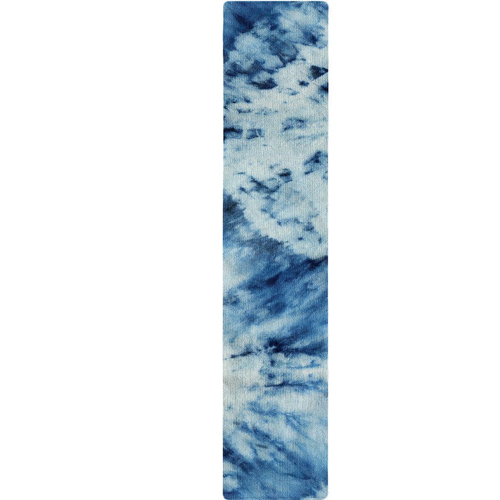 White And Blue Tie Dye Print Table Runner