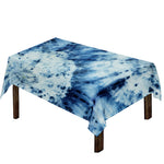 White And Blue Tie Dye Print Tablecloth