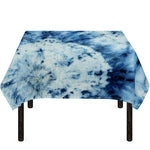 White And Blue Tie Dye Print Tablecloth