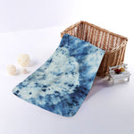 White And Blue Tie Dye Print Towel