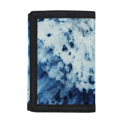 White And Blue Tie Dye Print Trifold Wallet