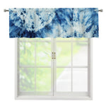 White And Blue Tie Dye Print Window Valance