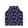White And Blue Turtle Pattern Print Adjustable Apron