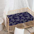 White And Blue Turtle Pattern Print Baby Crib Sheet
