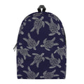 White And Blue Turtle Pattern Print School Backpack