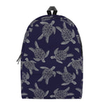 White And Blue Turtle Pattern Print Backpack