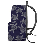 White And Blue Turtle Pattern Print Backpack