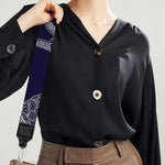 White And Blue Turtle Pattern Print Bag Strap