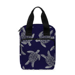 White And Blue Turtle Pattern Print Bible Tote Bag