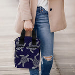 White And Blue Turtle Pattern Print Bible Tote Bag