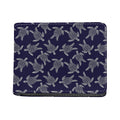 White And Blue Turtle Pattern Print Bifold Wallet
