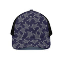 White And Blue Turtle Pattern Print Black Mesh Trucker Hat