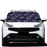 White And Blue Turtle Pattern Print Car Windshield Snow Cover