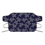 White And Blue Turtle Pattern Print Car Windshield Snow Cover