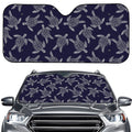 White And Blue Turtle Pattern Print Car Windshield Sun Shade