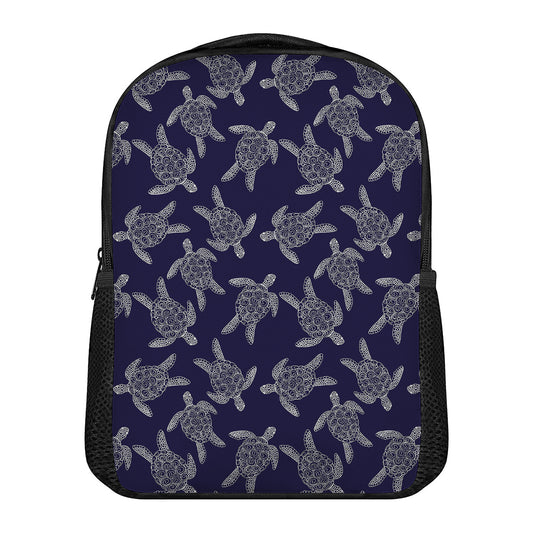 White And Blue Turtle Pattern Print Casual Backpack
