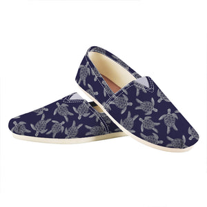 White And Blue Turtle Pattern Print Casual Shoes