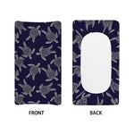 White And Blue Turtle Pattern Print Changing Pad Cover