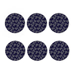 White And Blue Turtle Pattern Print Coaster Set