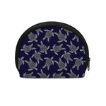 White And Blue Turtle Pattern Print Coin Purse