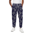 White And Blue Turtle Pattern Print Cotton Sweatpants