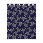 White And Blue Turtle Pattern Print Curtain
