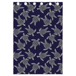 White And Blue Turtle Pattern Print Curtain