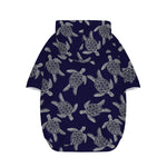 White And Blue Turtle Pattern Print Dog Zip Up Hoodie