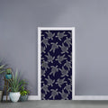 White And Blue Turtle Pattern Print Door Sticker