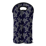 White And Blue Turtle Pattern Print Double Neoprene Wine Tote