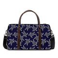 White And Blue Turtle Pattern Print Duffel Bag