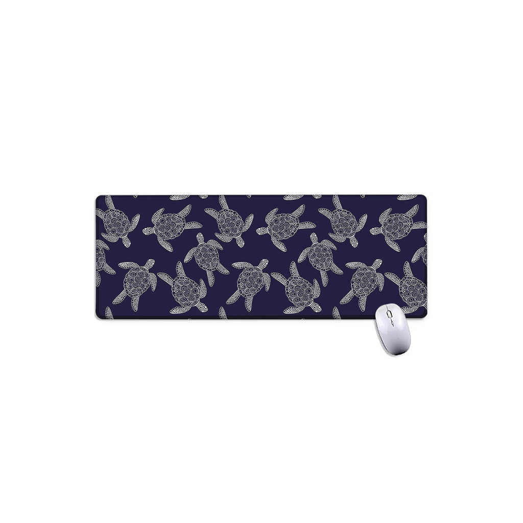 White And Blue Turtle Pattern Print Extended Mouse Pad