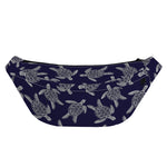 White And Blue Turtle Pattern Print Fanny Pack