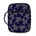 White And Blue Turtle Pattern Print Front Pocket Bible Bag
