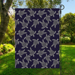White And Blue Turtle Pattern Print Garden Flag