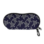 White And Blue Turtle Pattern Print Glasses Case