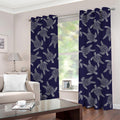 White And Blue Turtle Pattern Print Grommet Curtains