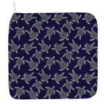 White And Blue Turtle Pattern Print Hand Towel