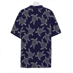 White And Blue Turtle Pattern Print Hawaiian Shirt