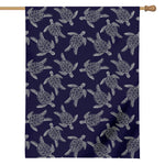 White And Blue Turtle Pattern Print House Flag